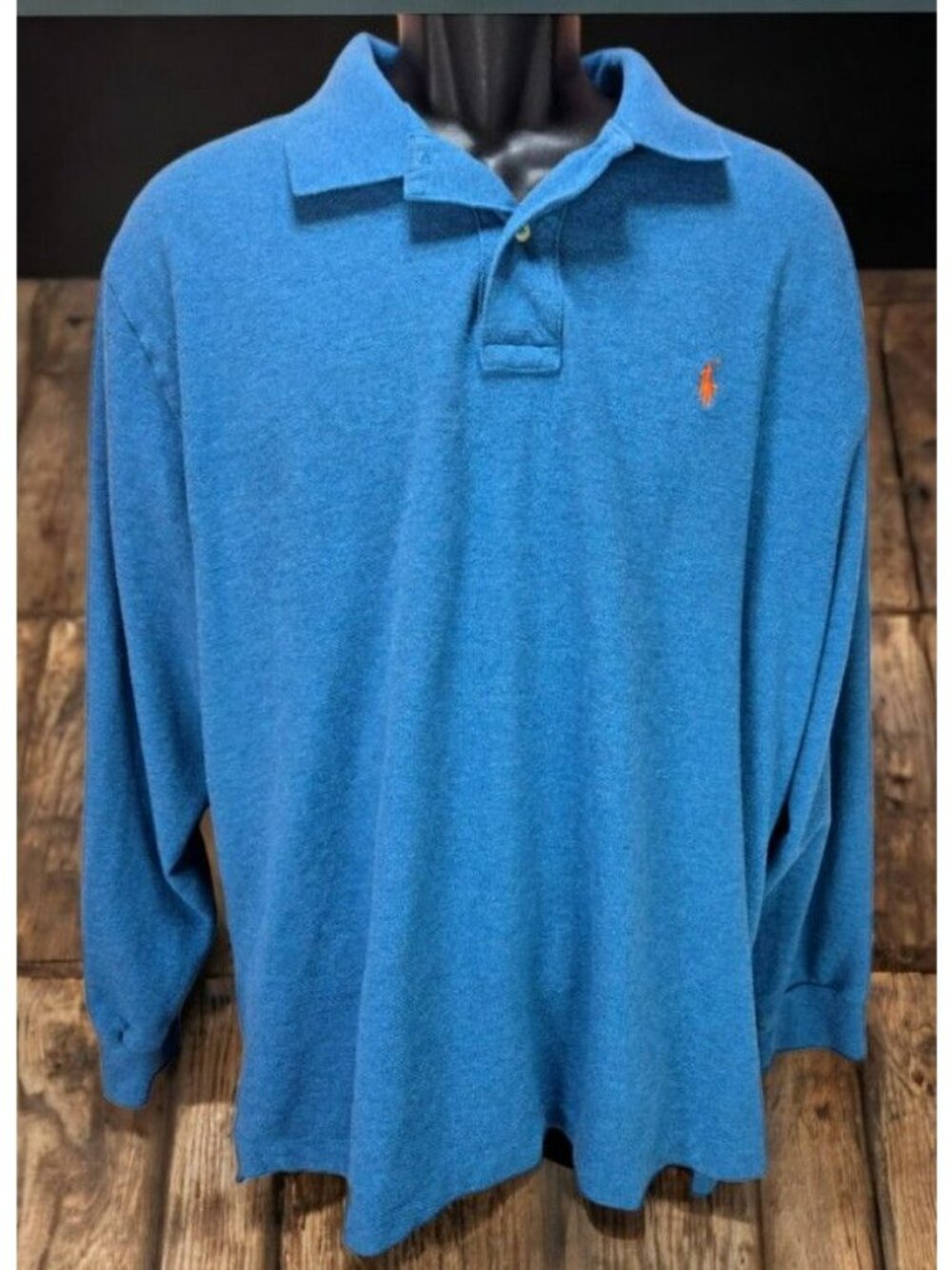 Polo Ralph Lauren Classic Fit Blue Long Sleeve Polo Size XL